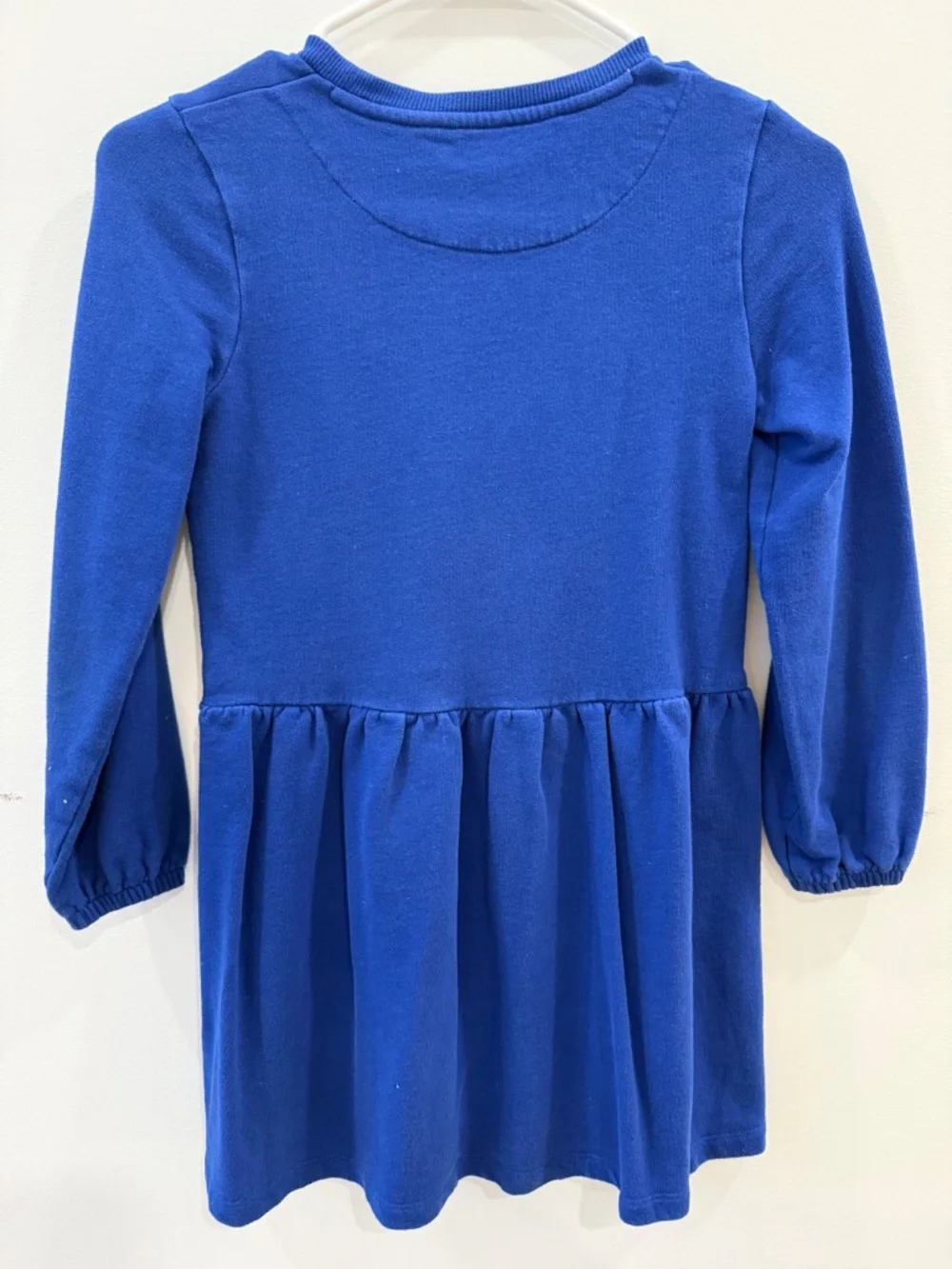 Mini Boden - Sapphire Blue Flowers Appliqué Sweatshirt Dress, Size 8-9y